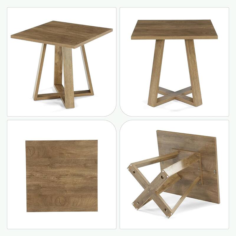 31.5" Small Square Dining Table, Modern Farmhouse Wooden Dinner Kitchen Table for 2-4 - 31.50" W × 31.10" D × 29.53" H