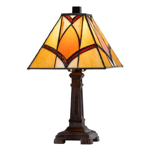 3113 Tiffany 13.5" Height Metal/Resin Accent Lamp in Dark Bronze Finish
