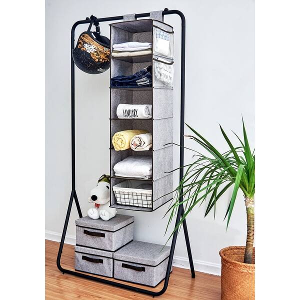 Shop Storageworks 6 Shelf Hanging Closet Organizer Gray 12 Lx12 Wx42 H Overstock 26921069