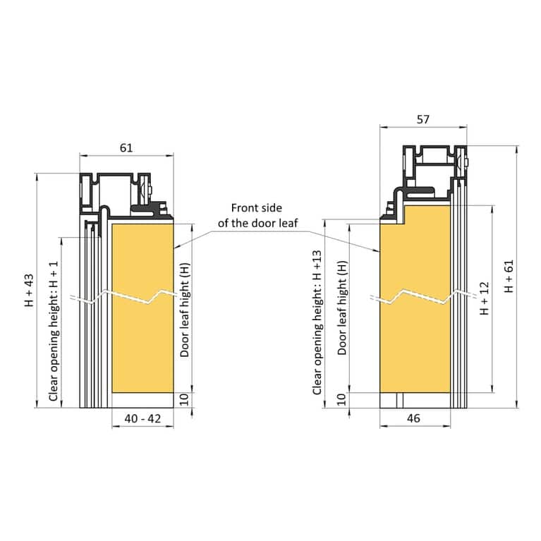 Solid Hidden Door with Handle Planum 0010 Noce