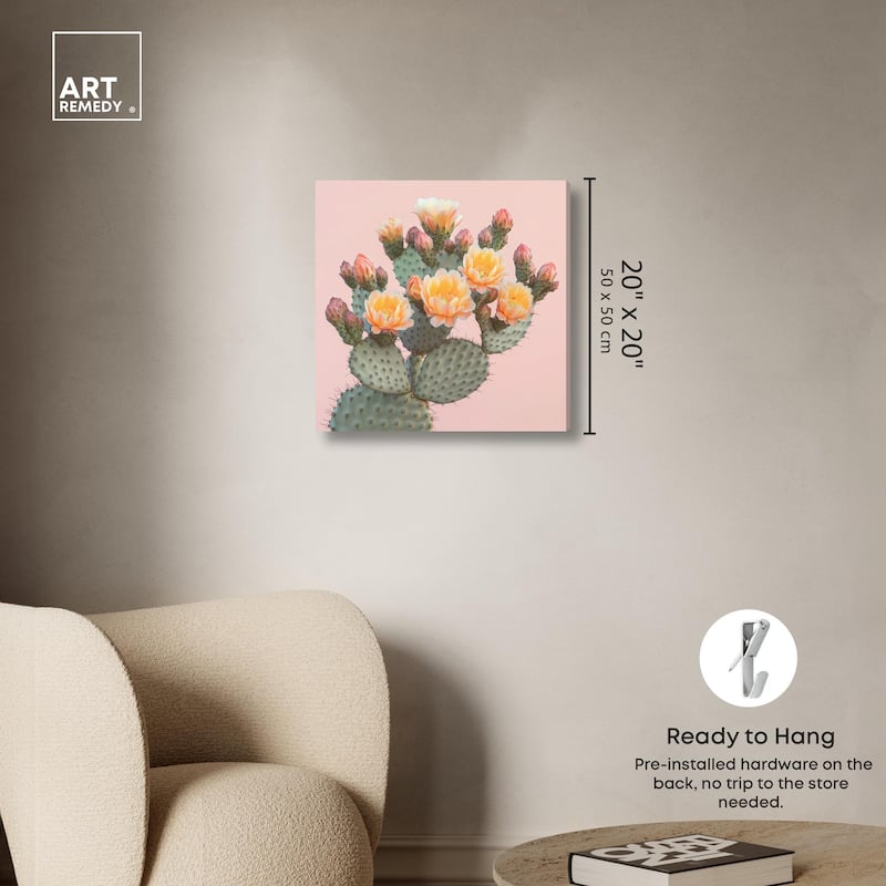 Pink and Prickly Canvas by Art Remedy, Gallery Wrapped