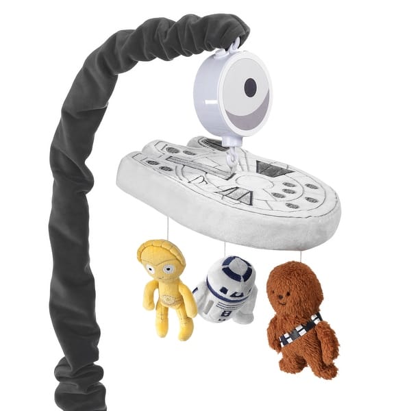 slide 2 of 8, Lambs & Ivy Star Wars Signature Millennium Falcon Musical Baby Crib Mobile Toy