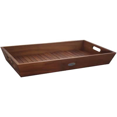 The Original Moa Teak Amenities Tray with Handles