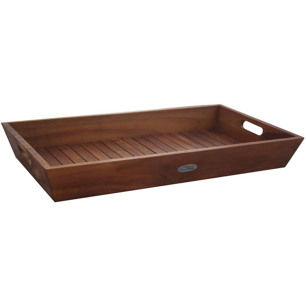 The Original Moa Teak Amenities Tray with Handles