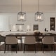 preview thumbnail 4 of 8, Modern Large 12'' Lantern Pendant 4-light Glass Boxy Elecplated Brass Ceiling Light for Dining Room
