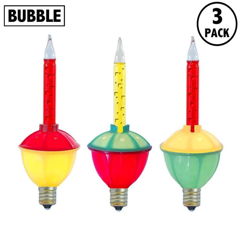 3 Pack Christmas Bubble Light Replacement Pack, Red and Yellow Liquid