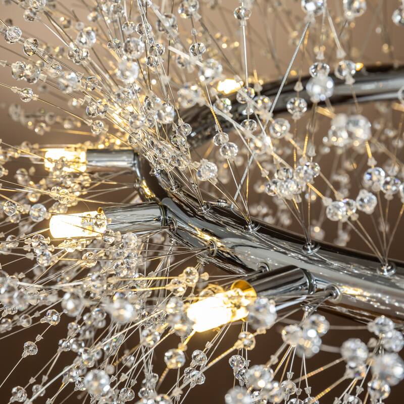 Modern Firework Crystal Chandelier for Dining Room and Living Room Bulb Included