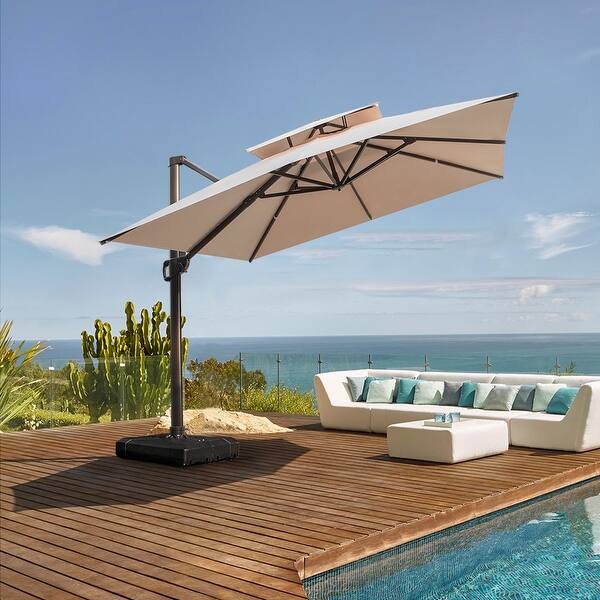 Shop Black Friday Deals On Crestlive Products Outdoor 10 Foot Double Top Square Offset Umbrella Overstock 31636634