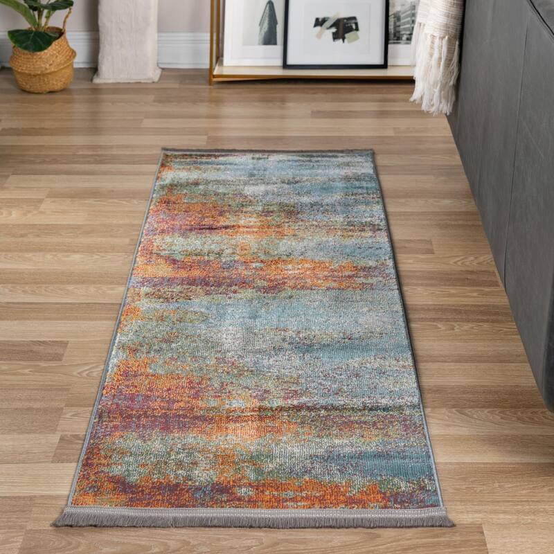 Contemporary Laka Collection Area Rug - Multi - 2'2"x6'