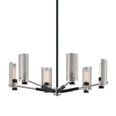 Pilsen 6-light Carbide Black with Satin Nickel Accents Pendant