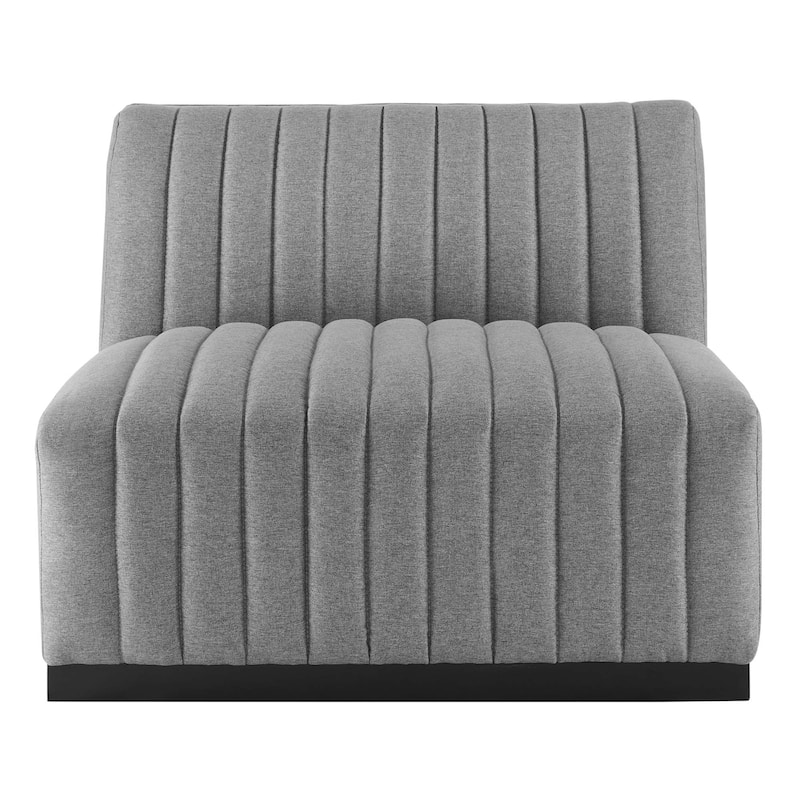 Conjure Channel Tufted Upholstered Fabric 4-Piece L-Shaped Sectional