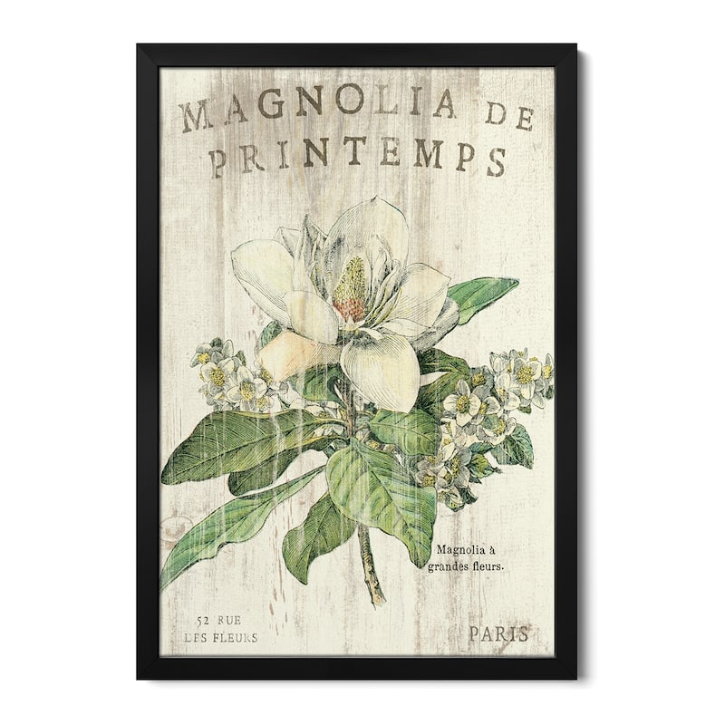 Magnolia de Printemps Premium Framed Poster by Sue Schlabach - Black - 16x24x1