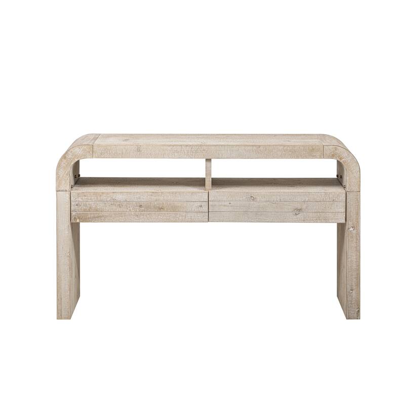 52 Inch Retro Style Console Table with Large Drawers