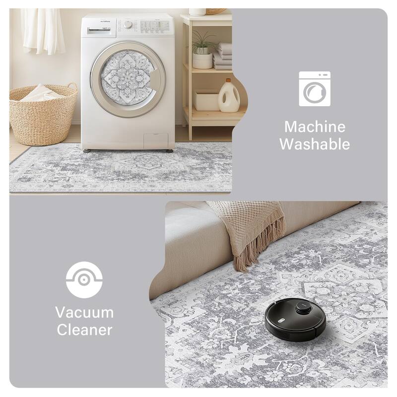 Mcow Serenity Collection Machine Washable Non-Slip Area Rug