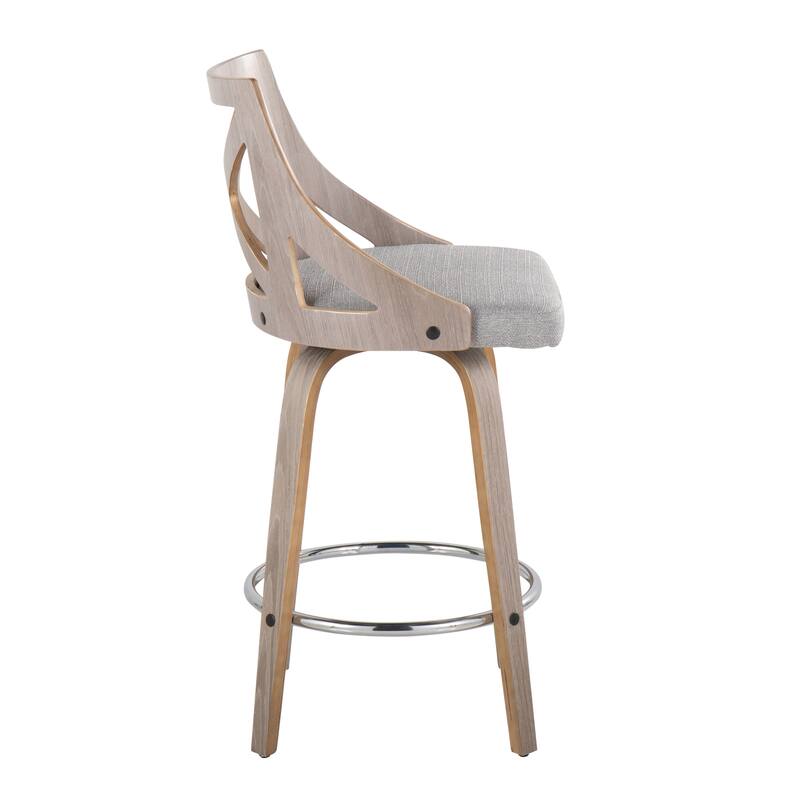 The Gray Barn Charlotte 26" Fixed-Height Counter Stool with Bent Wood Legs (Set of 2)