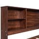 preview thumbnail 5 of 7, Full Size Wooden Captain Bed with Shelves, Drawers and Cabinets, Antique Brown
