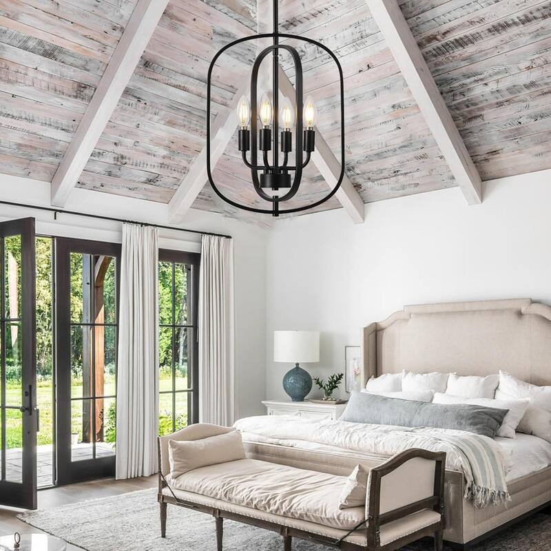 4 Light bulb light black kitchen light metal pendant light