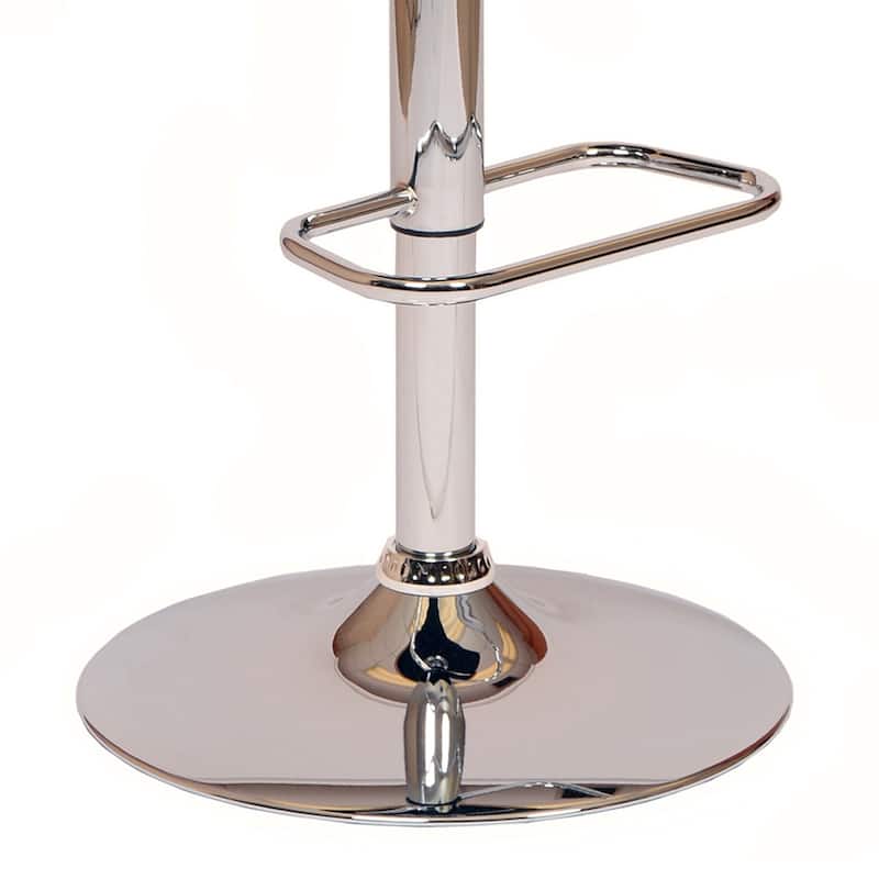 25" Adjustable Swivel Bar Stool with Chrome Base and Black Faux Leather Seat Low Back for Kitchen Island - 44"H x 19"W x 19"D