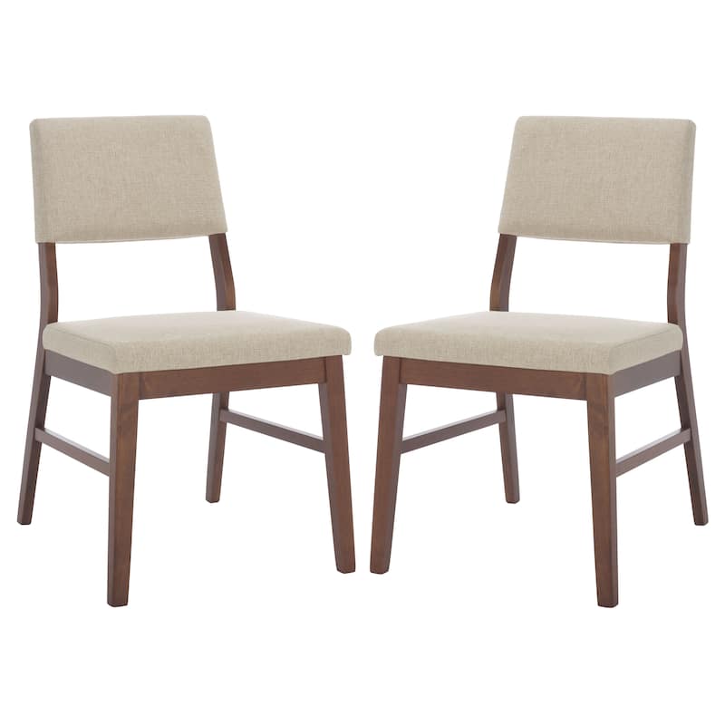 SAFAVIEH COUTURE Jessbrina Wood Dining Chair (Set of 2) - 20"W x 24"D x 34"H - Walnut/Beige
