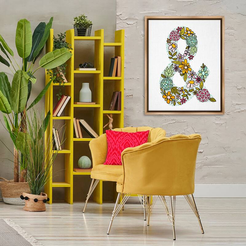 Stupell Hydrangea Florals Ampersand Framed Floater Canvas Wall Art Design By Mandy Ford Art + Illustration