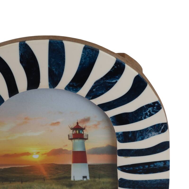 Resin Oval Picture Frames Bold Striped Design for Wall Decor Accent