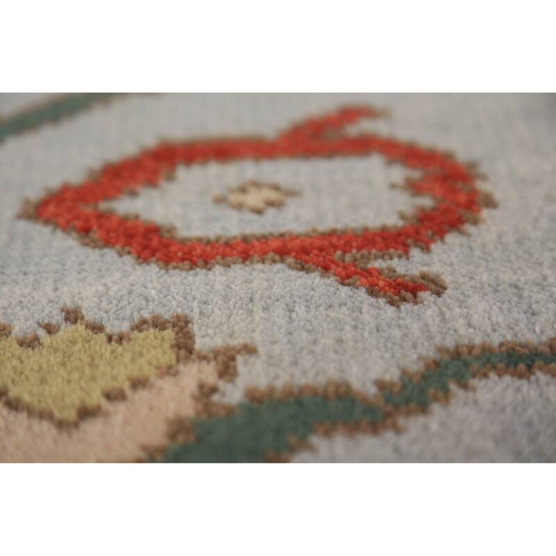 Light Blue Oushak Indian Area Rug Handmade Wool Carpet - 9'0"x 11'8"