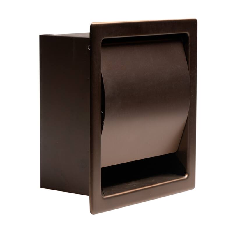 ALFI brand ABTPP77-BC Brushed Copper Stainless Steel Recessed Toilet Paper Holder with Cover