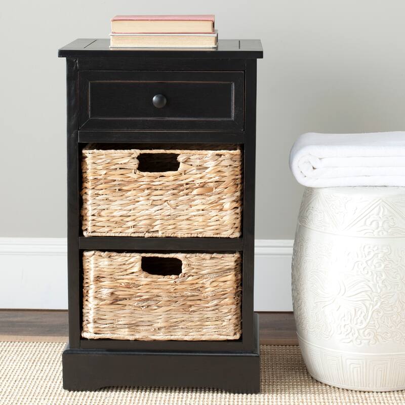 SAFAVIEH Alverta Grey 3-Drawer Storage Table - 15.9" x 13" x 27.6" - 16Wx13Dx26H