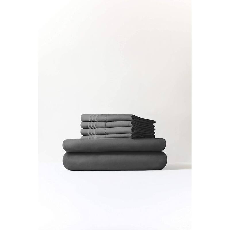 CGK Linens Extra Deep Pocket Microfiber 6 Piece Bed Sheet Set Soft & Cooling