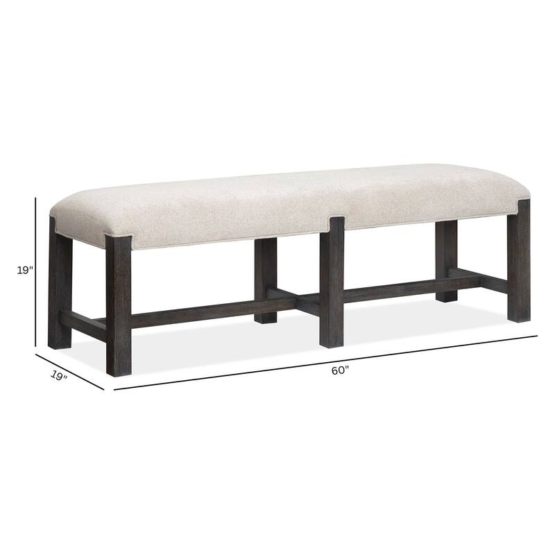 Magnussen Home Plum Creek Ravenwood Black Bench - 60''W x 19''D x 19''H