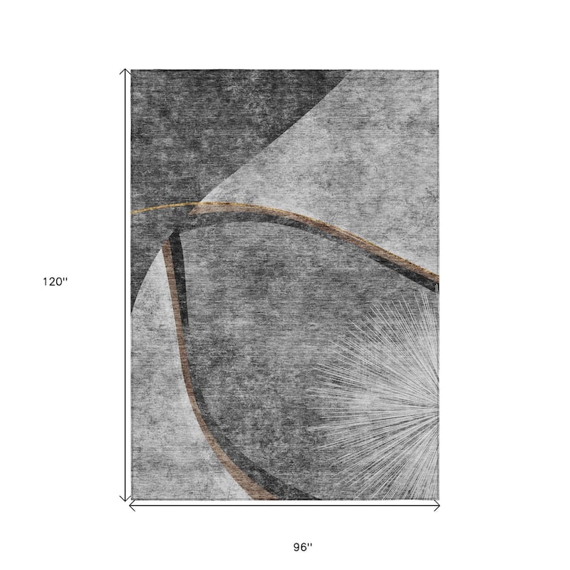 HomeRoots Abstract Transitional Rectangle Outdoor Rug