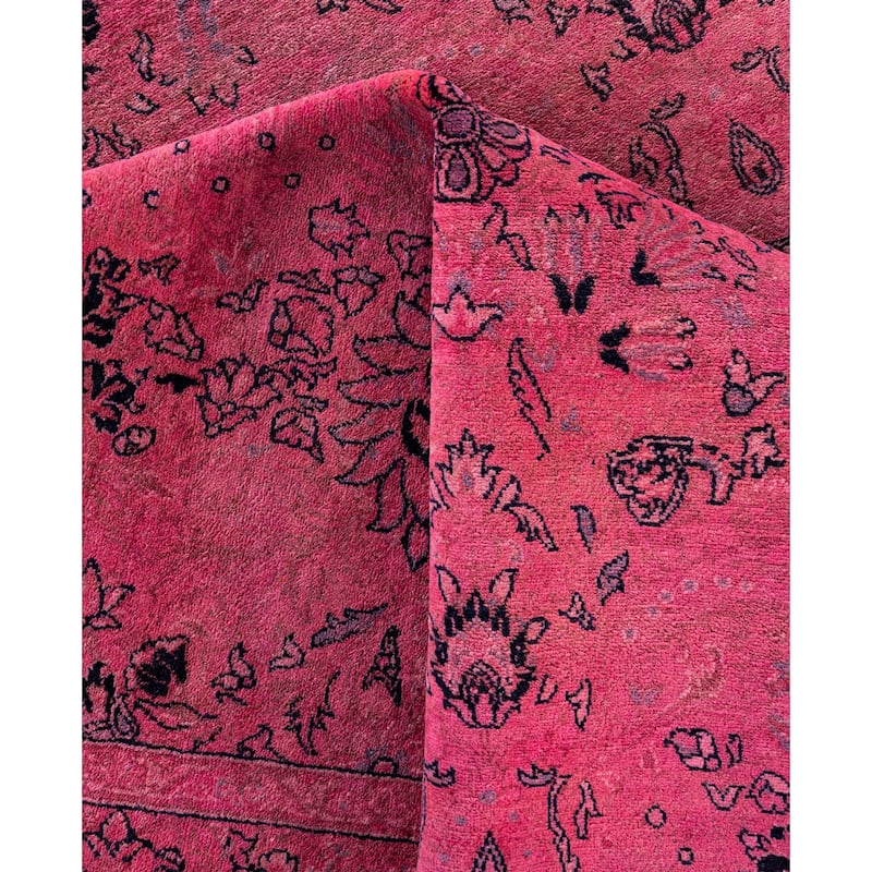 Overdyed One-of-a-Kind Hand-Knotted Area Rug - Pink - 8' 1" x 14' 4"