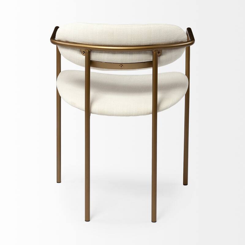 Parker I Cream Fabric Seat Gold Metal Frame Dining Chair - 22"W x 21"D x 29"H