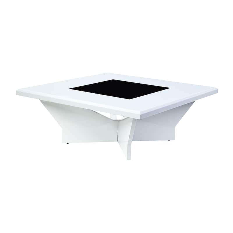 Ameena Contemporary Glass Insert Top Coffee Table by Furniture of America