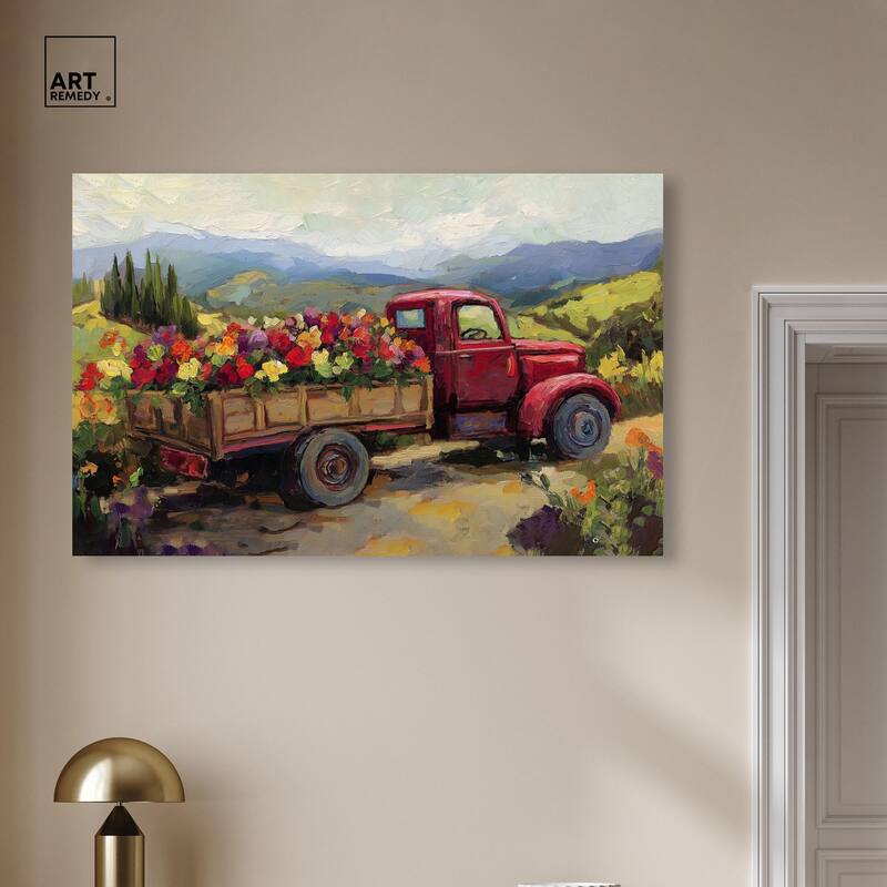 Flowers in Transit I Canvas by Art Remedy, Gallery Wrapped