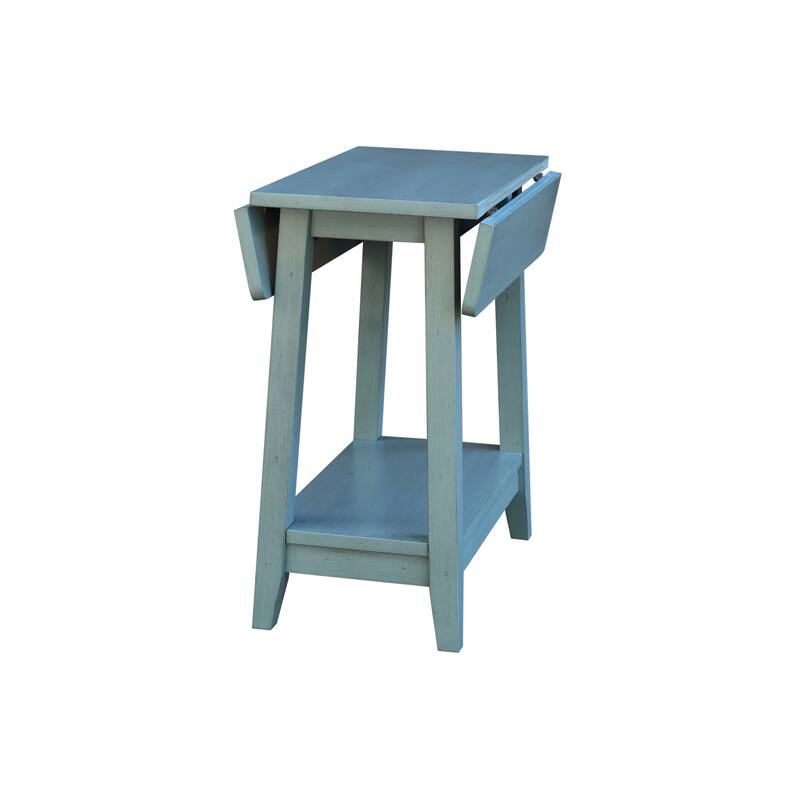 Square Solid Wood Drop Leaf Side Table