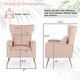 preview thumbnail 17 of 30, Costway Velvet Upholstered Wingback Chair with Lumbar Pillow & Golden - See Details
