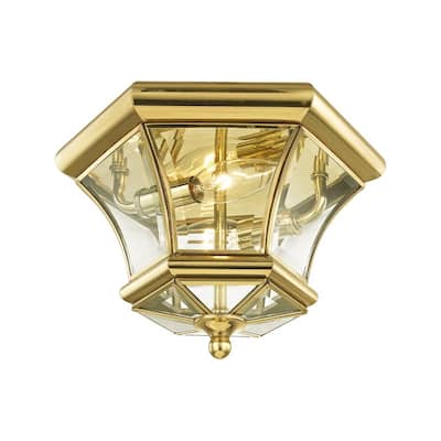 Livex Lighting 2-light Polished Brass Ceiling Mount, 7052-02 - 10.5" DIA. x 7" H