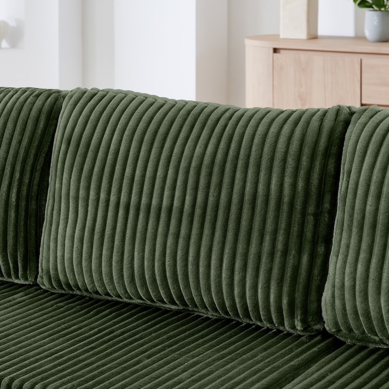 132.48" U-shaped Modular Square Armrests Sectional Sofa with 2 Pillows