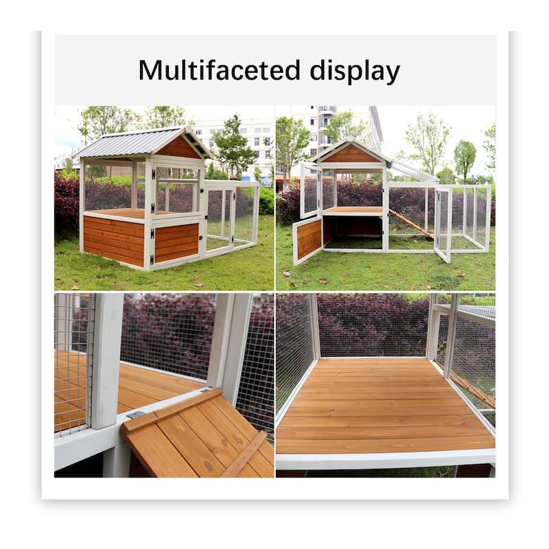 77"Large outdoor chicken coop chicken coop,duck coop with nest box,bird cage,rabbit cagewaterproof PVC board (gradient 80°)