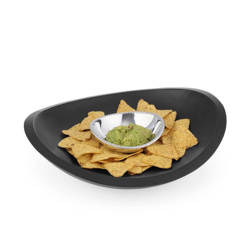 Nambe Braid Chip and Dip Bowl - 14.5" x 16.75" x 4.3"