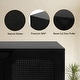 preview thumbnail 8 of 9, Anmytek 4-Door Black Rattan Buffet Sideboard Modern Accent Storage Cabinet with Adjustable Shelf - 63" W x 15.7" D x 35.4" H