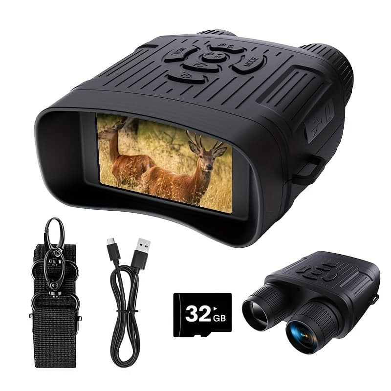 32GB Infrared Night Vision Binoculars Goggles - Capture Stunning Photos & Videos - Black