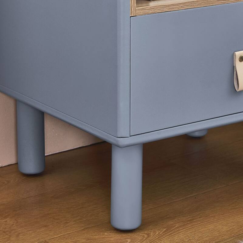 Modern Compact Wooden Single Drawer Nightstand
