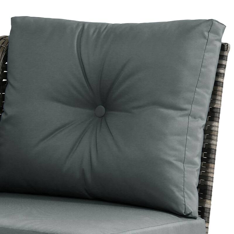 6-pieces Patio Wicker Outdoor Sectional Seating Sofa Set with Coffee Table