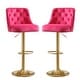 preview thumbnail 16 of 34, HOMYKA 360 Degrees Swivel Bar Chair With Adjustable Height and Metal Feet Bar Stool Set of 2 Magenta