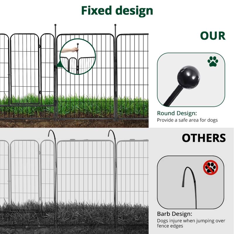 GARPROVM 8 Panels 40" Height Dog Playpen Heavy Duty Pet Fence Indoor Outdoor - 8 Panels 40" H
