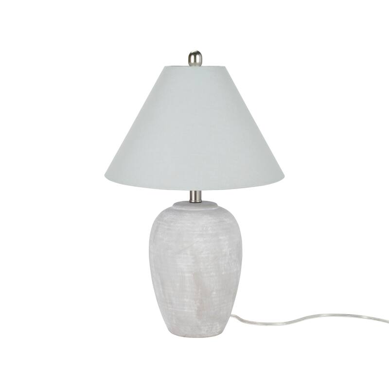 Nourison 23" Rustic Ceramic Vase Accent Table Lamp - Grey