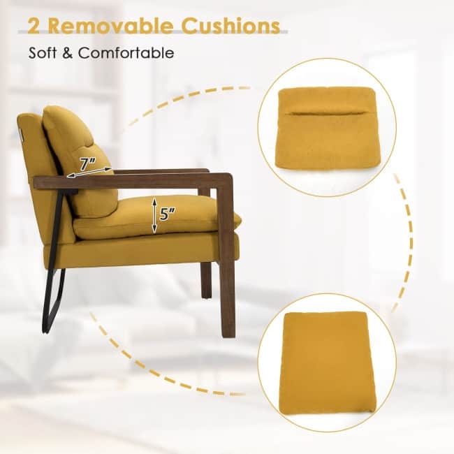 Single Sofa Chair with Extra-Thick Padded Backrest and Seat Cushion - 26.5" x 34.5" x 36"