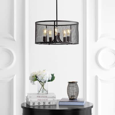 SAFAVIEH Lighting Kane Adjustable 5-light LED Brass Pendant - 20"x20"x13.5-43.5"